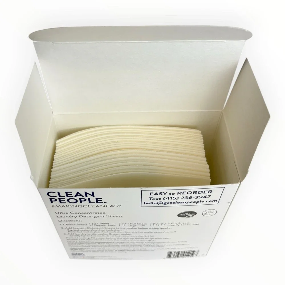 The Clean People Laundry Detergent Soap Sheets- 96 Loads Fragrance Free